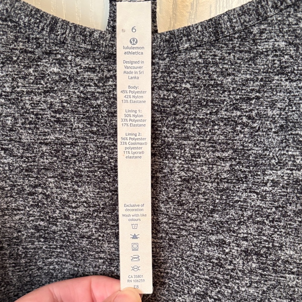 lululemon Women’s Heathered Gray Power Y Tank size 6 - Picture 2 of 5